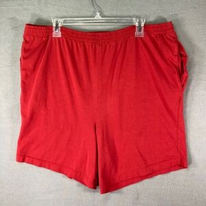 Premier International Mens Red Shorts‎ Cotton Blend Casual Lounge Size L